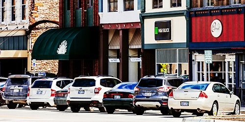 Downtown businesses. Commercial real estate lending available at West Iowa Bank.